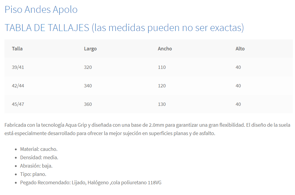 ANDES PISO APOLO AQUAGRIP