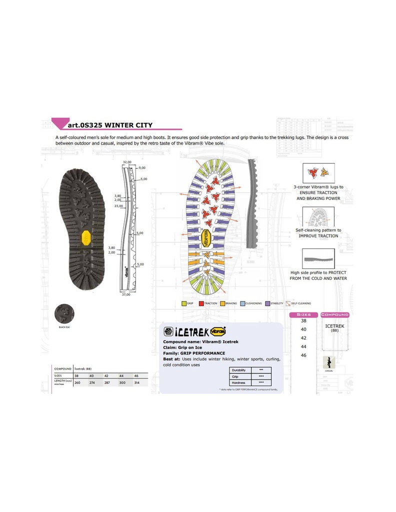 VIBRAM PISO  0056C WINTERCITY CAUCHO